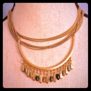 🆕 3 for $30 WHBM Gold beaded fringe Necklace